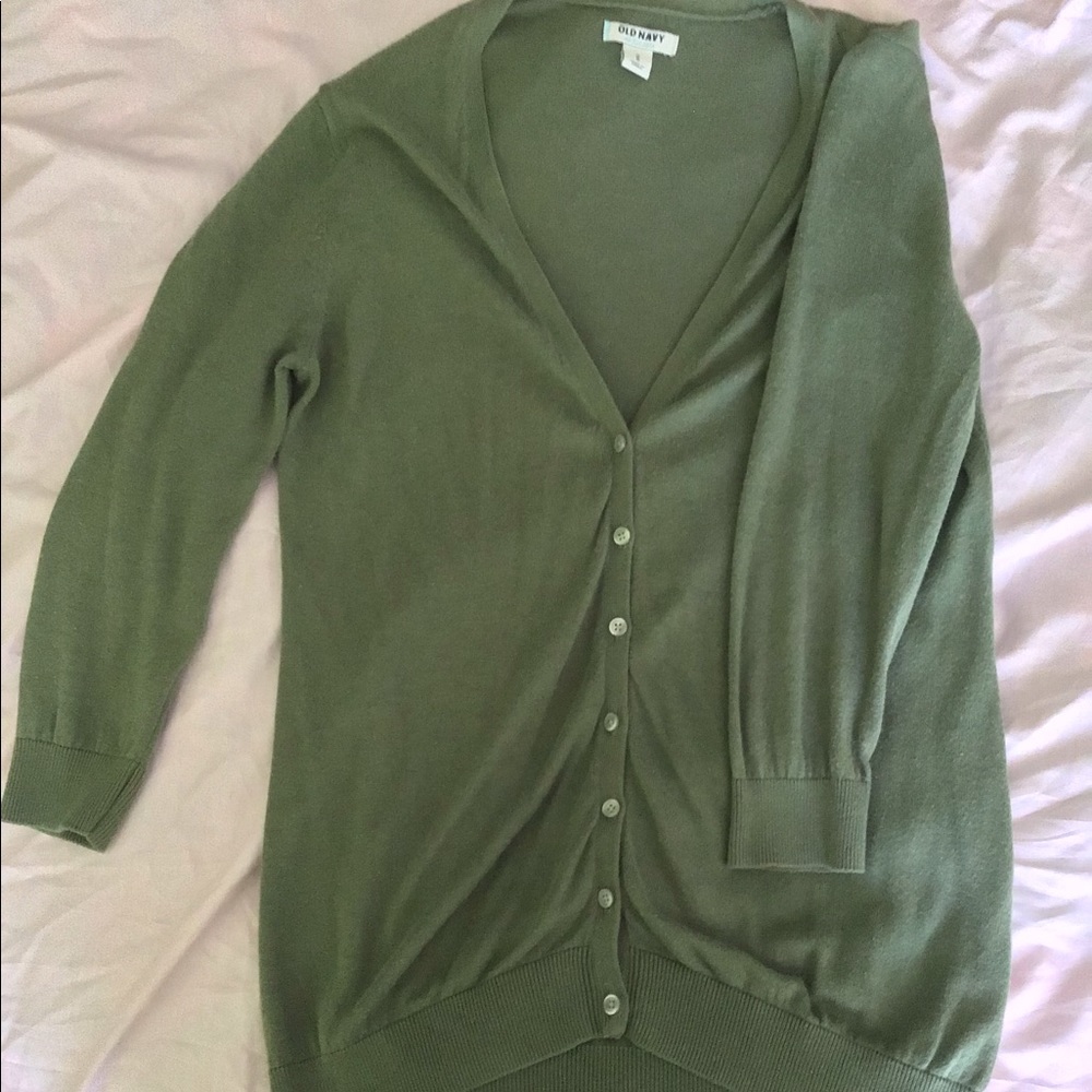 3/4 Sleeve Army Green Cardigan